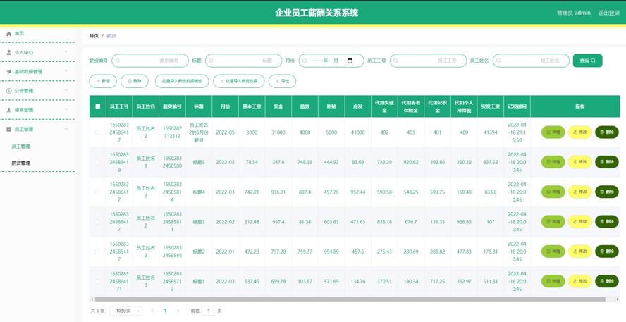 企业员工薪酬关系系统的设计