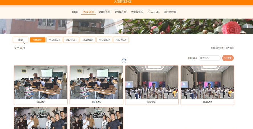 大创管理系统模板截图