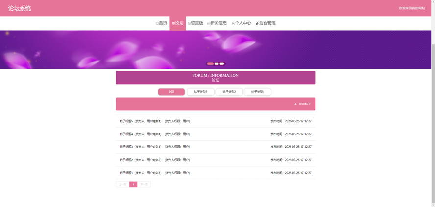 论坛系统设计与实现模板截图