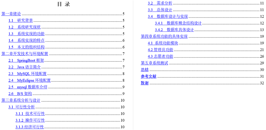 校园志愿者管理系统毕业论文截图