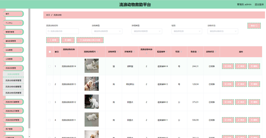 流浪动物救助平台的设计与实现