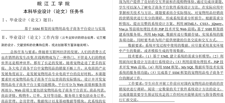 宠物用品电子商务平台设计与实现任务书截图