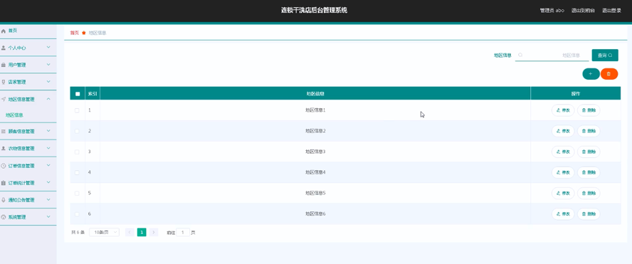 连锁干洗店后台管理系统模板截图
