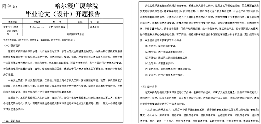 银行贷款管理系统开题报告截图