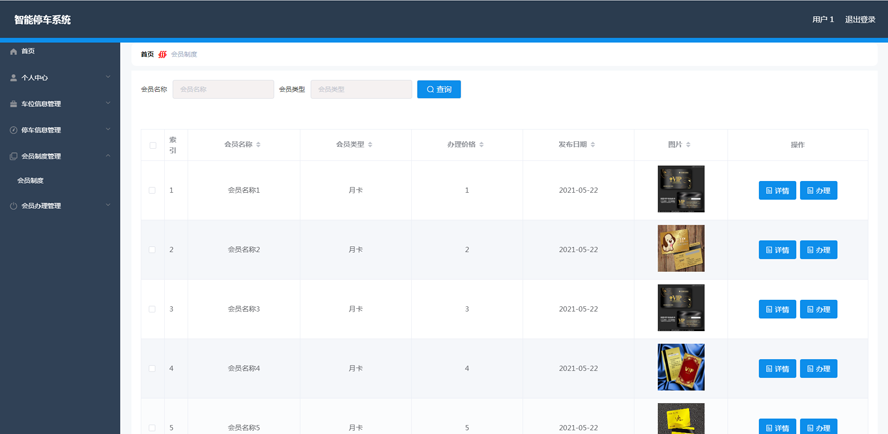 智能停车系统模板截图